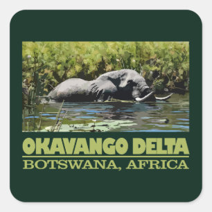 Okavango Delta Quadratischer Aufkleber