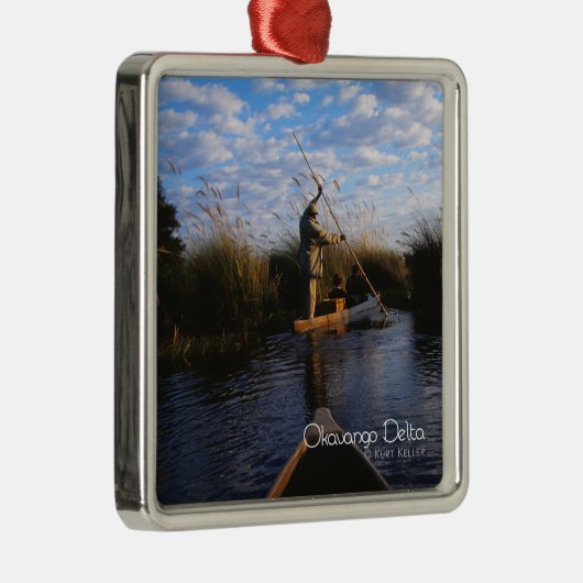 Okavango Delta Silbernes Ornament (Rechts)