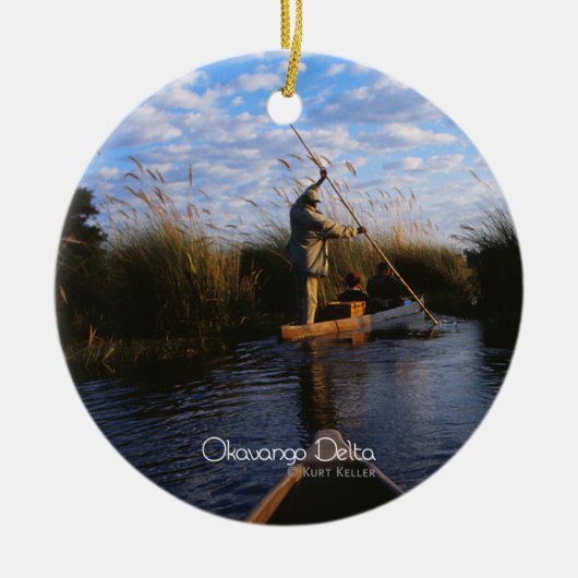 Okavango Dreieck Keramik Ornament (Vorne)