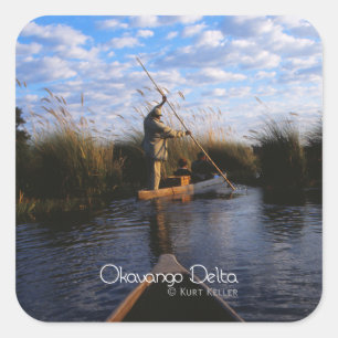 Okavango Dreieck Quadratischer Aufkleber