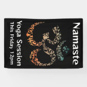 Okay, aber erste Yoga Pose Sanskrit Om Mosaik Banner (Horizontal)