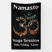 Okay, aber erste Yoga Pose Sanskrit Om Mosaik Banner (Vertikal)