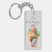 Okay, aber ich bringe mein Garn! | Acrylischer Sch Schlüsselanhänger (Vorderseite links)