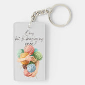 Okay, aber ich bringe mein Garn! | Acrylischer Sch Schlüsselanhänger (Rückseite)