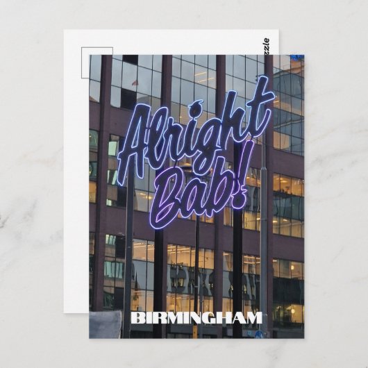 Okay, Bab! Birmingham Postkarte (Vorne/Hinten)