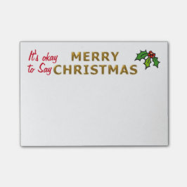 Okay, frohe Weihnachten zu sagen Post-it Klebezettel