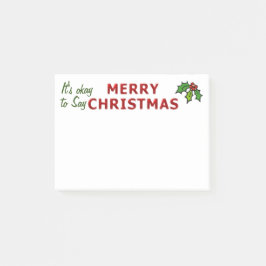 Okay, frohe Weihnachten zu sagen Post-it Klebezettel