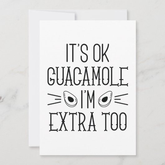 Okay Guacamole, ich bin auch extra Dankeskarte (Vorderseite)