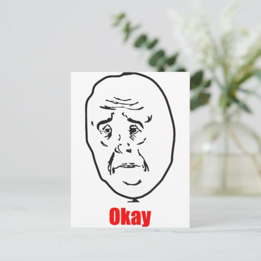 Okay, Meme Postkarte (Stehend Vorderseite)