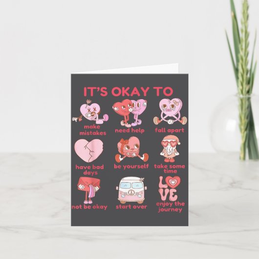Okay Mental Health Valentines School Karte (Vorderseite)