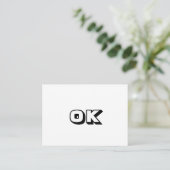 Okay, moderne Schwarz-weiße Karte. Hinweiskarte (Stehend Vorderseite)