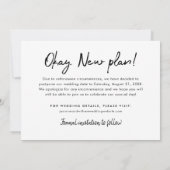Okay Neues Plan Handgeschriebenes SkriptWedding-Fo Save The Date (Rückseite)