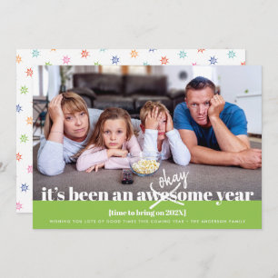 Okay Neujahr kühl Modernes einfaches, lustiges Fot Feiertagskarte