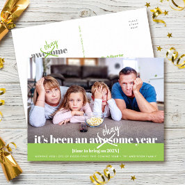 Okay Neujahr kühl Modernes Funny Foto Green Feiertagspostkarte