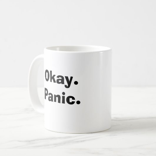 Okay.Panic. Kaffeetasse (Vorderseite Links)