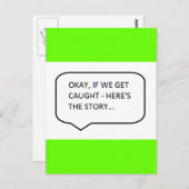 OKAY WENN WIR KURZ WERDEN, HIER IST DER GESCHICHTE POSTKARTE (Vorne/Hinten)