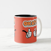 Okay, zweitönige Kaffee-Tasse Zweifarbige Tasse (VorderseiteRechts)