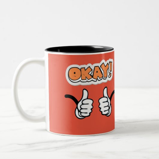 Okay, zweitönige Kaffee-Tasse Zweifarbige Tasse (Links)