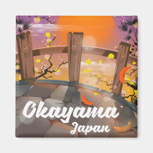 Okayama Japanischer Blütenposter. Magnet