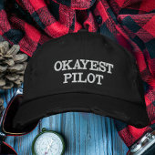 'OKAYEST Pilot', Funny, Aviation Joke, Personalisi Bestickte Baseballkappe