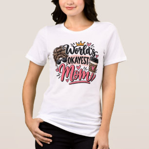 Okayeste Mama der Welt Leopardendruck Unordentlich Tri-Blend Shirt