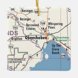 Okeechobee Florida Karte Keramikornament