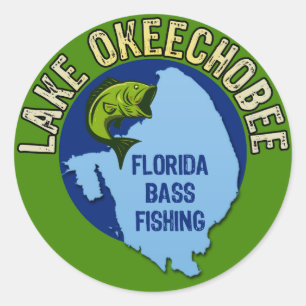Okeechobee-See, Bassfischerei in Florida Runder Aufkleber