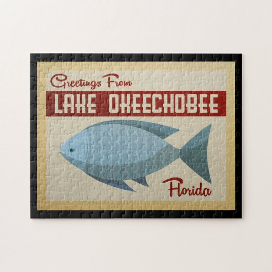 Okeechobee See Fisch Vintage Reise Puzzle (Horizontal)