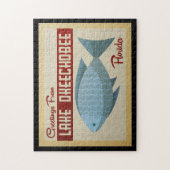 Okeechobee See Fisch Vintage Reise Puzzle (Vertikal)