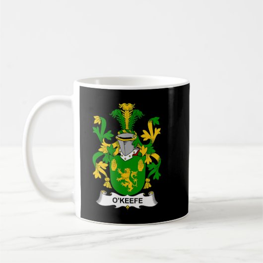 O'Keefe Coat of Arms Familienwappen Kaffeetasse (Links)