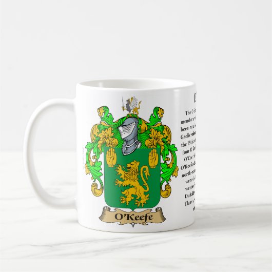 O'Keefe-Familien-Wappen Kaffeetasse (Links)