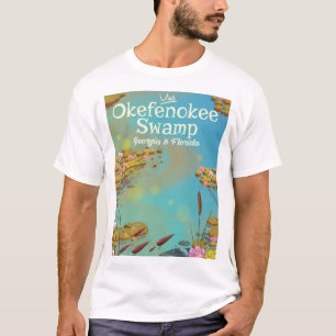 Okefenokee Sumpf-Cartoon-Reiseplakat T-Shirt