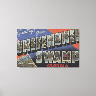 Okefenokee Sumpf, Georgia - große Buchstabe-Szenen Leinwanddruck