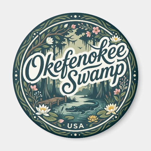 Okefenokee-Sumpf USA Magnet (Vorne)