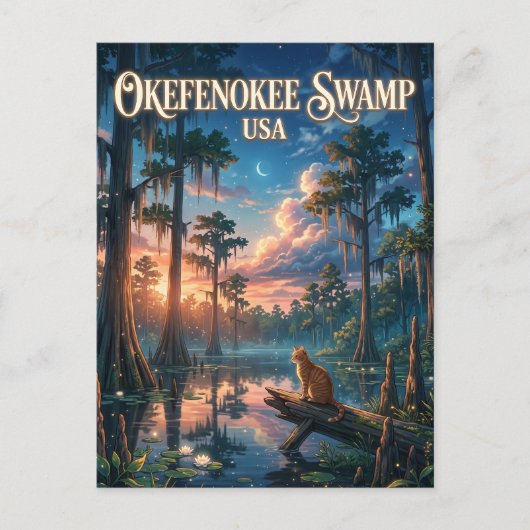 Okefenokee-Sumpf USA Postkarte (Vorderseite)