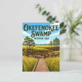Okefenokee-Sumpf USA Postkarte (Stehend Vorderseite)