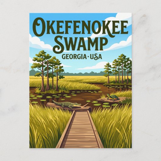 Okefenokee-Sumpf USA Postkarte (Vorderseite)