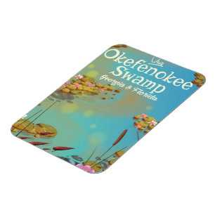 Okefenokee Swamp Cartoon Reiseplakat Magnet