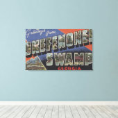 Okefenokee Swamp, Georgien - Große Briefszenen Leinwanddruck (Insitu (Holzboden))