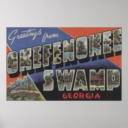 Okefenokee Swamp, Georgien - Große Briefszenen Poster (Vorne)