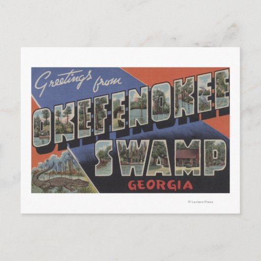 Okefenokee Swamp, Georgien - Große Briefszenen Postkarte (Vorderseite)
