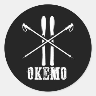 Okemo Berg Skifahren Skilaufen Nordic A Runder Aufkleber