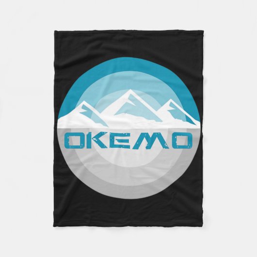 Okemo Berg Vermont Retro Vintage Snowboard Ski Fleecedecke (Vorderseite)