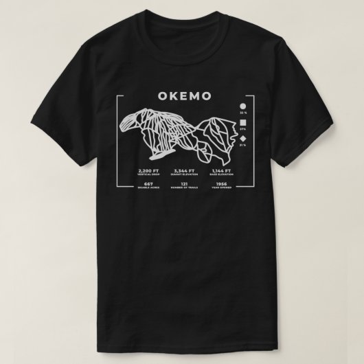 Okemo Bergbahn Skipass Vermont T-Shirt (Design vorne)