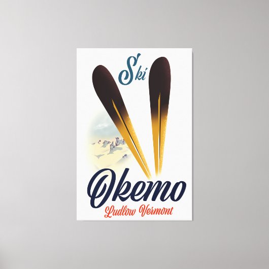 Okemo Ludlow Vermont ski poster Leinwanddruck (Vorderseite)