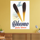 Okemo Ludlow Vermont ski poster Leinwanddruck (Insitu (Wohnzimmer))