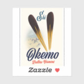 Okemo Ludlow Vermont Skiposter Aufkleber (Blatt)