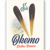 Okemo Ludlow Vermont Skiposter Aufkleber (Vorderseite)