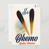 Okemo Ludlow Vermont Skiposter Postkarte (Vorne/Hinten)