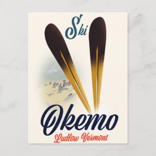 Okemo Ludlow Vermont Skiposter Postkarte